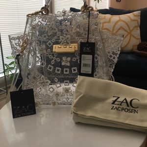 Zac Posen Eartha Floral Appliqué Clear Backpack